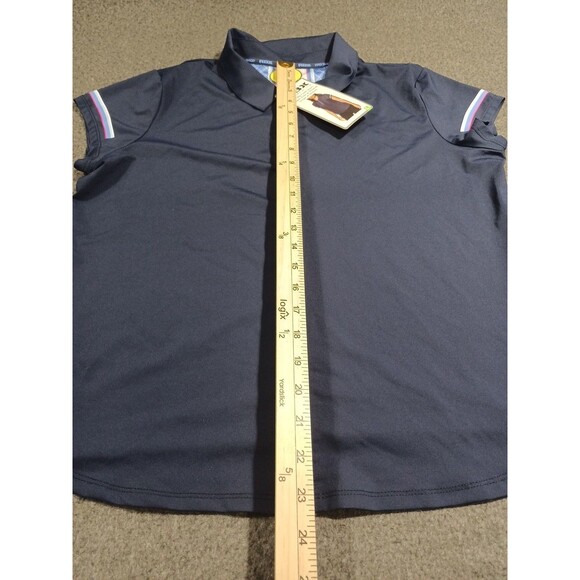 RBX Women's 1/4 Zip Front Short Polo W/ Printed Stripe At Sleeves Large NWT Blue - Picture 8 of 16